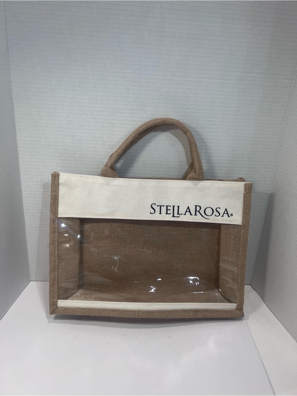 Natural Jute Tote with Clear Window